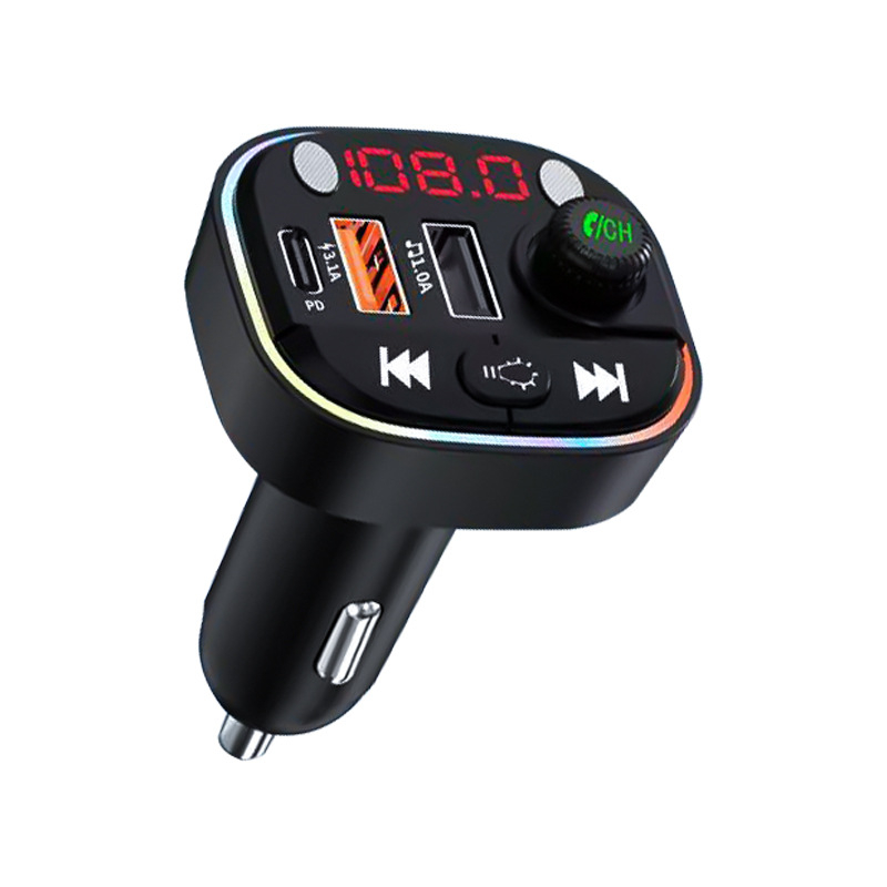 T13 auto nabíjačka s Bluetooth prehrávaním a Hands-free, PD rýchle nabíjanie, 12-24V, USB/TF/FM