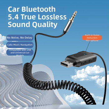 Automobilový Bluetooth hands-free prijímač s podporou USB disku, napájanie 5V, kábel 1.2 m, rozsah 20 Hz-20 kHz, hluk >90 dB