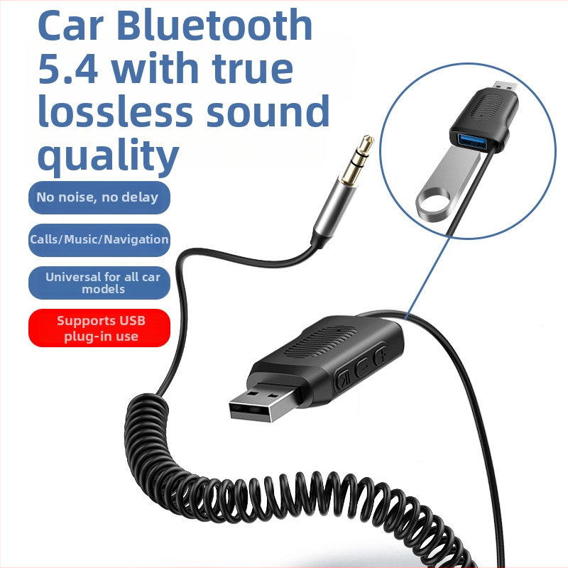 Automobilový Bluetooth hands-free prijímač s podporou USB disku, napájanie 5V, kábel 1.2 m, rozsah 20 Hz-20 kHz, hluk >90 dB