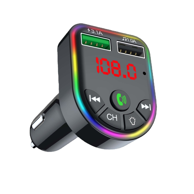 F5 Auto MP3 player s Bluetoothom, USB-om, ambijentalnim osvjetljenjem, napajanjem putem upaljača i hands-free pozivima