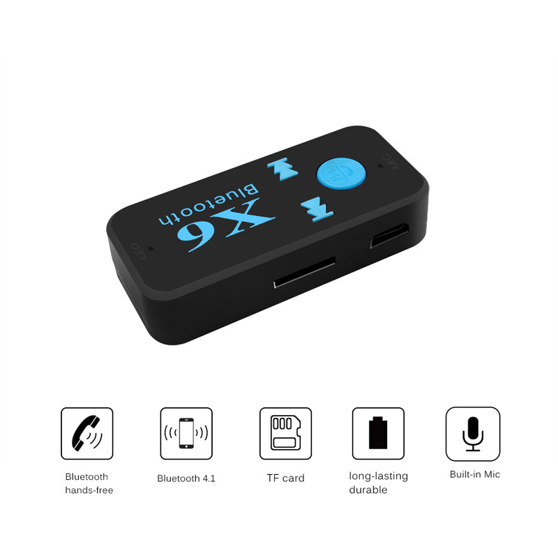BTX6 Bluetooth automobilni adapter za AUX zvuk, TF karticu i 3,5 mm Bluetooth prijemnik