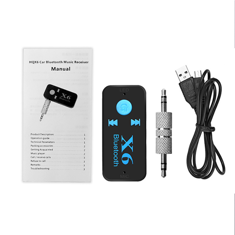 BTX6 Bluetooth automobilni adapter za AUX zvuk, TF karticu i 3,5 mm Bluetooth prijemnik