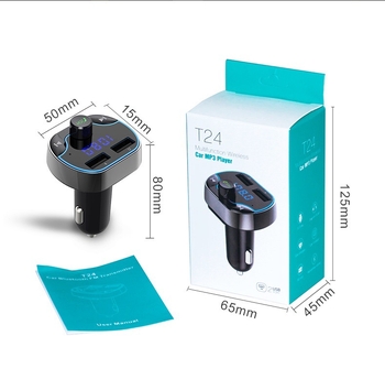 T24 FM transmiter s Bluetooth MP3 playerom – hands-free pozivanje, glasovna navigacija, USB sučelje