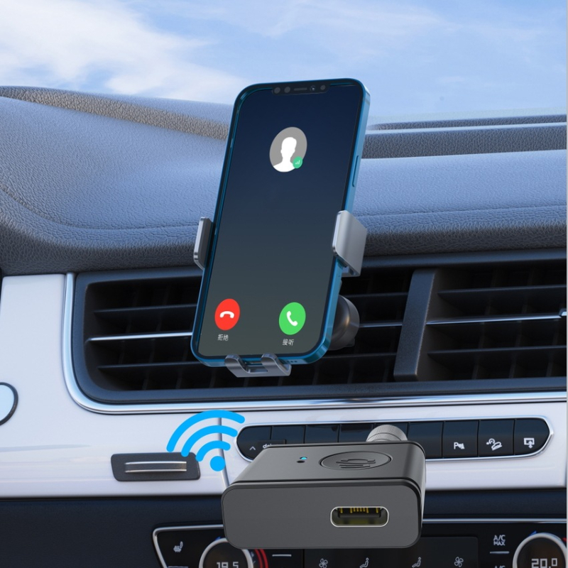 Bluetooth automobiliui belaidis hands-free imtuvas su 3.5mm AUX, Bluetooth išvestis, Tiesioginis montavimas, Pritaikytas apdorojimas, Suderinamas su Bluetooth ir AUX įrenginiais