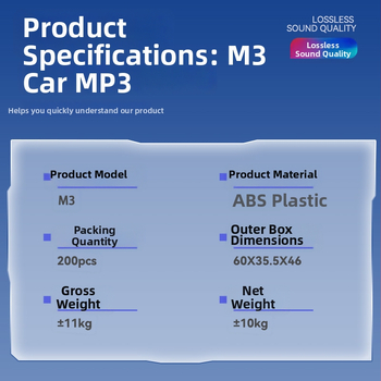Automobilový Bluetooth MP3 prehrávač s USB, FM rádio, napájanie 12–24V, model M3