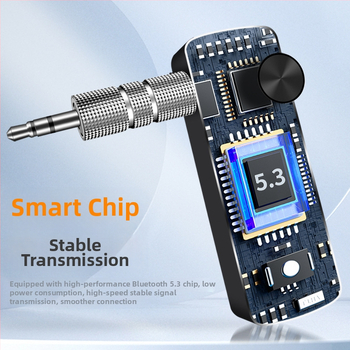 Automobilový bezdrôtový Bluetooth prijímač a vysielač – 3,5 mm AUX, Bluetooth 5.3, dosah 10 m, 100 Mbps, vysielač pre dva zariadenia
