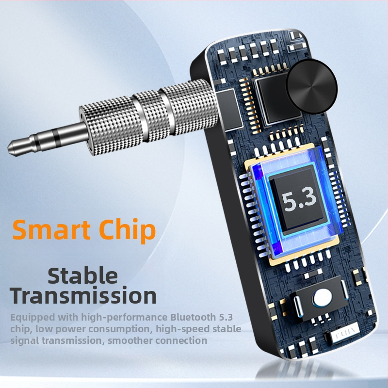 Automobilski bežični Bluetooth prijemnik s AUX 3,5 mm, model T66, Bluetooth 5.3, plug-and-play, domet 10 m