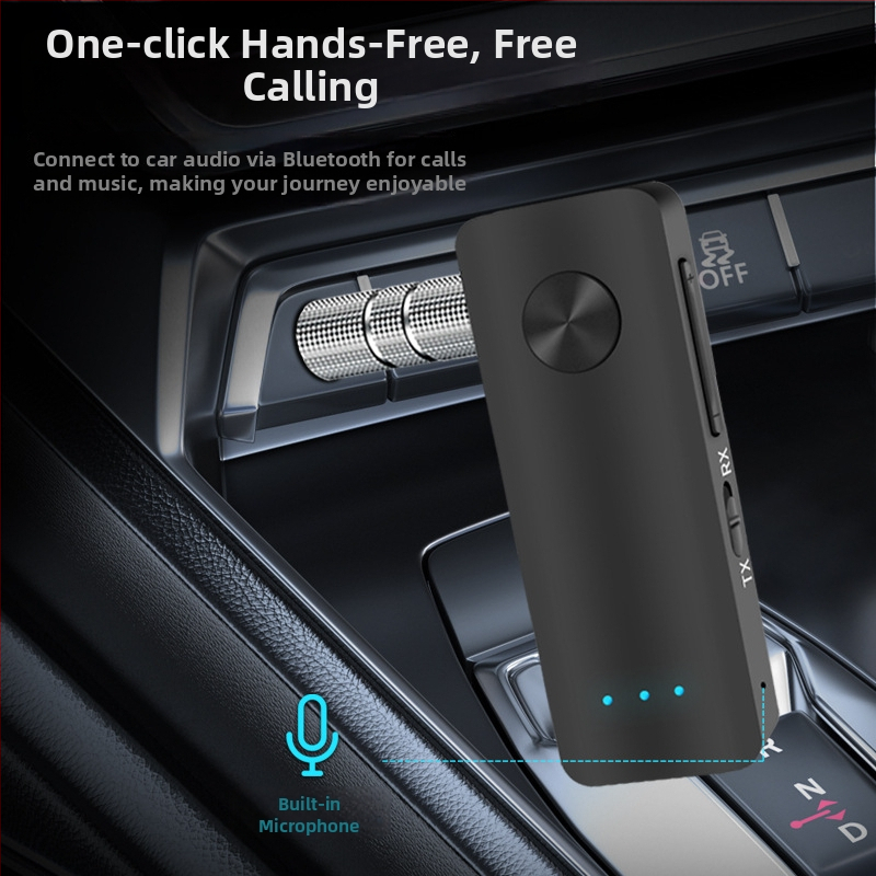 Automobilski bežični Bluetooth prijemnik s AUX 3,5 mm, model T66, Bluetooth 5.3, plug-and-play, domet 10 m
