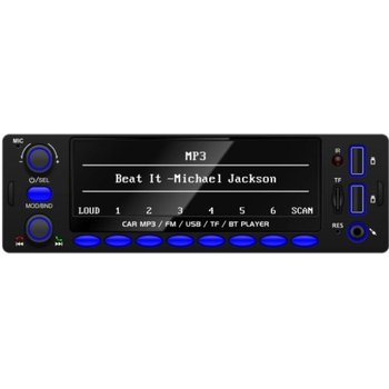 MP3 prehrávač do auta s Bluetooth, slot na kartu, OLED displej, 12V napájanie, model 6900