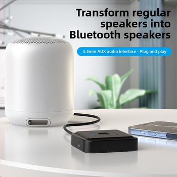 BT-22 Automobilinis Bluetooth garso siųstuvas–priimtuvas – Bluetooth 5.1, 3,5 mm jungtis, Plug-and-Play, išorinis maitinimas