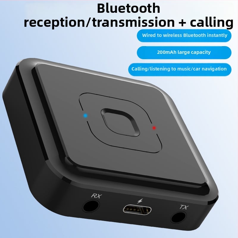 BT-22 Automobilinis Bluetooth garso siųstuvas–priimtuvas – Bluetooth 5.1, 3,5 mm jungtis, Plug-and-Play, išorinis maitinimas