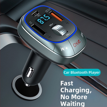 Automobilový Bluetooth MP3 prehrávač s FM transmiterom, PD 30W QC3.0 rýchle nabíjanie, USB+PD rozhranie, napájanie 12-24V, monochromatický displej