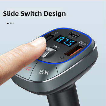 Automobilový Bluetooth MP3 prehrávač s FM transmiterom, PD 30W QC3.0 rýchle nabíjanie, USB+PD rozhranie, napájanie 12-24V, monochromatický displej