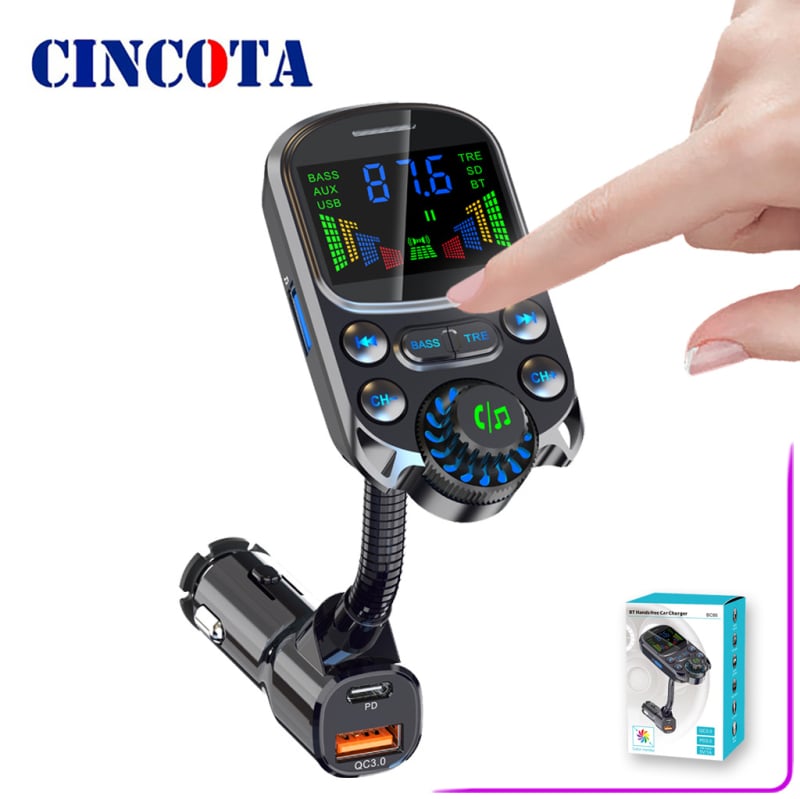 BC86 automobilinis Bluetooth laisvų rankų FM transliuotojas, 12V įvestis, diegimas į degiklio lizdą, CINCOTA