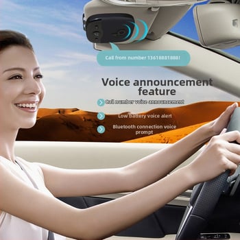 Bežični Bluetooth zvučnik za auto na parasolar s hands-free pozivima, Bluetooth 5.5, AUX ulaz 3,5 mm, Plug‑and‑Play