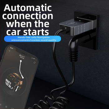 Automobilový Bluetooth prijímač s AUX, Bluetooth 5.0, Plug‑and‑Play, USB/3.5 mm rozhranie, dosah 10 m, model D08