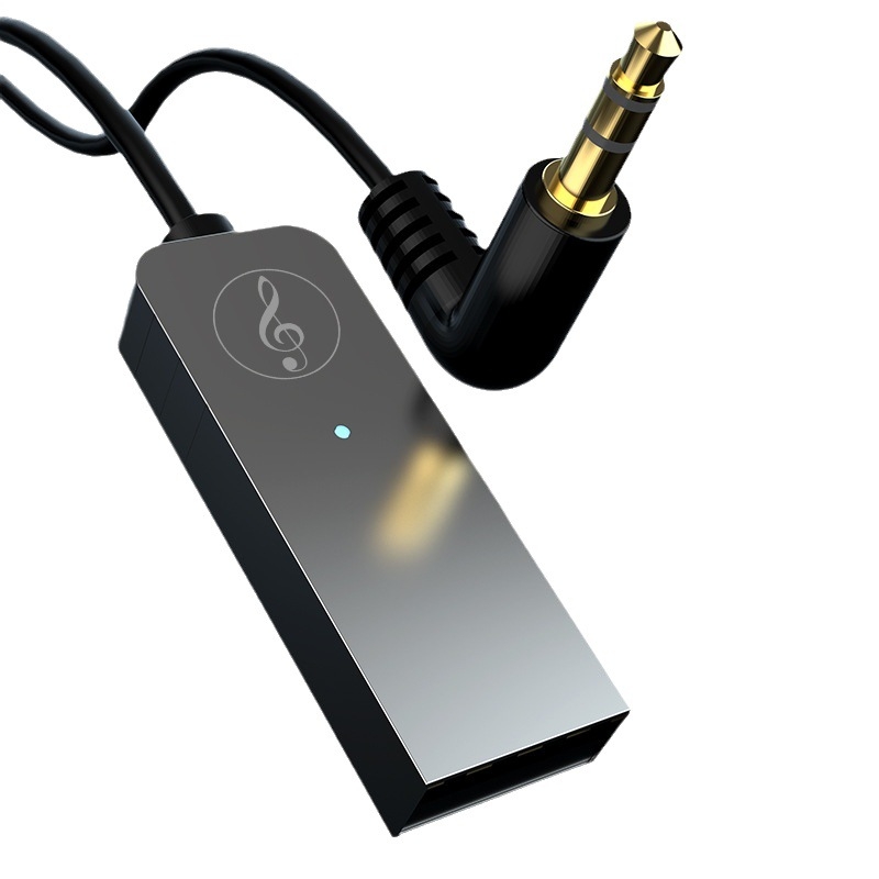 Automobilový Bluetooth prijímač s AUX, Bluetooth 5.0, Plug‑and‑Play, USB/3.5 mm rozhranie, dosah 10 m, model D08