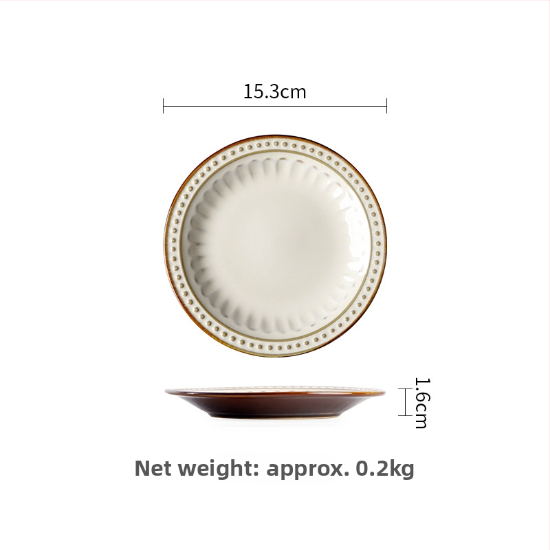 Чиния от порцелан, кръгла, модерен стил, микровълнова безопасна