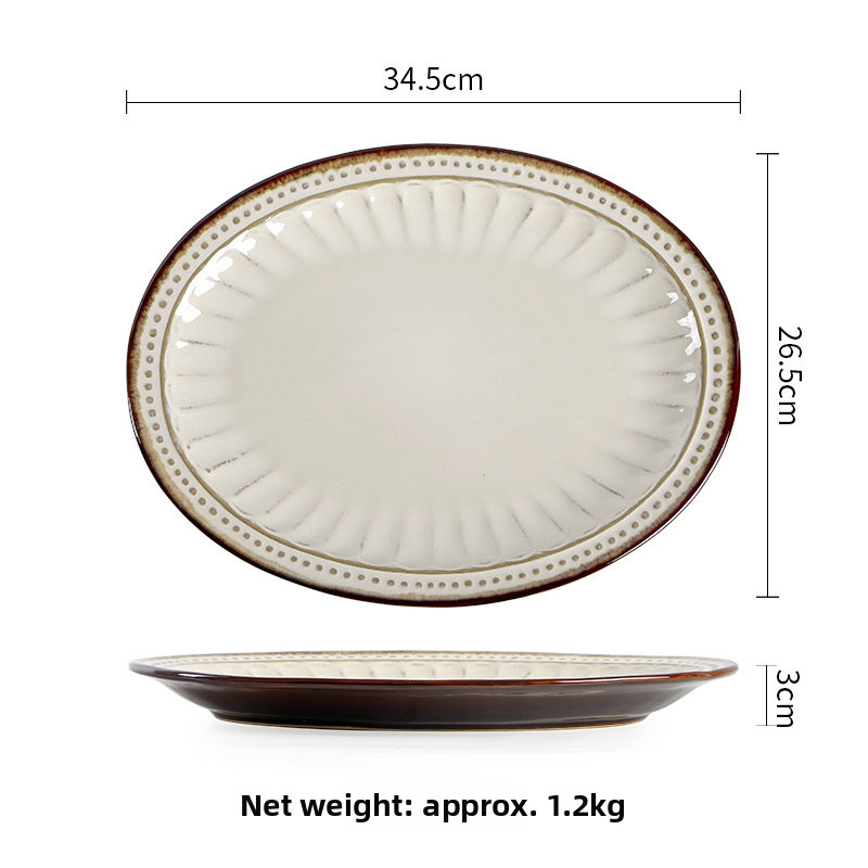 Чиния от порцелан, кръгла, модерен стил, микровълнова безопасна