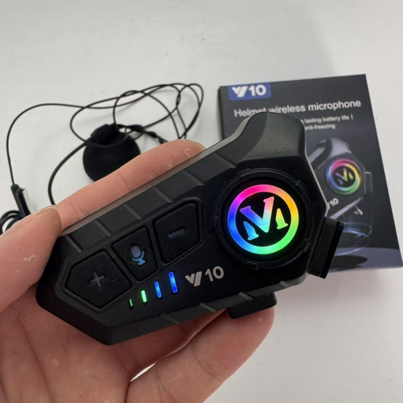 Y10 Bezdrôtový Bluetooth headset na prilbu s hlasovým ovládaním, dosah 15 m, IPX6 vodotesný, výdrž batérie viac než 8 hodín, Bluetooth 5.3