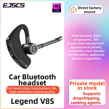 Feather Maple V8s Privatni model Bluetooth Auto slušalica - Mono uho, bežična, doseg 10 m, BT 5.3, više od 8 sati baterije, za pozive i glazbu