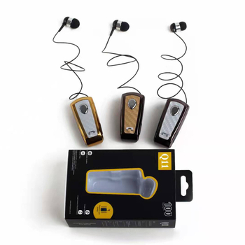 Bluetooth slušalica s klipom za ovratnik – jednostruka bežična slušalica, domet 10 m, Bluetooth 4.1, trajanje napajanja 0-4 h