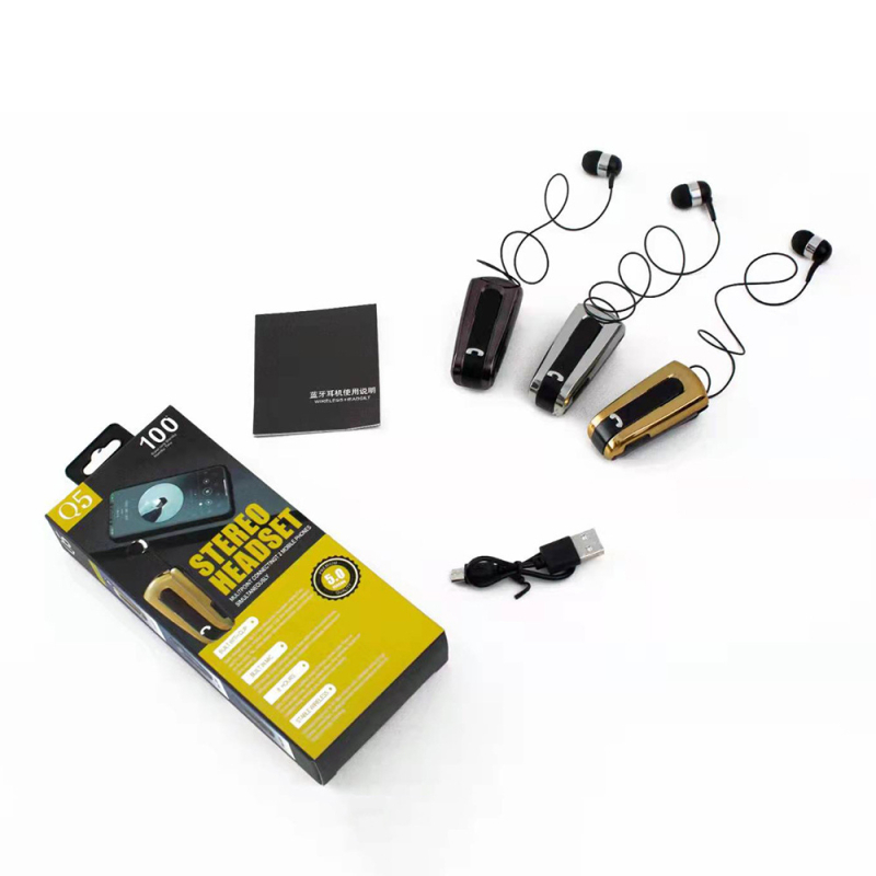 Bluetooth slušalica s klipom za ovratnik – jednostruka bežična slušalica, domet 10 m, Bluetooth 4.1, trajanje napajanja 0-4 h