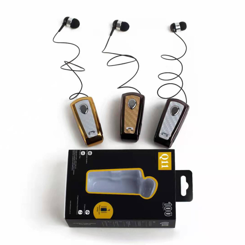 Bluetooth slušalica s klipom za ovratnik – jednostruka bežična slušalica, domet 10 m, Bluetooth 4.1, trajanje napajanja 0-4 h