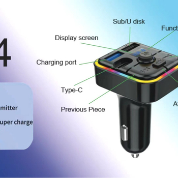 M4 Auto Bluetooth MP3 player s brzim punjačem i Type-C sučeljem, napajanje 12-24V, USB, FM, beskonačno reproduciranje