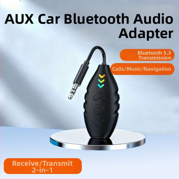 3-in-1 automobilių Bluetooth imtuvas ir siųstuvas su AUX garso adapteriu, Hands-Free skambučiai, Bluetooth 5.3, 5–12 V, 3,5 mm garso jungtis, 2,4 GHz