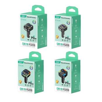 Automobilski Bluetooth prijemnik s FM prijenosom, USB MP3 reprodukcija, napajanje 12–24V (modeli D25/D26/D27/D28)