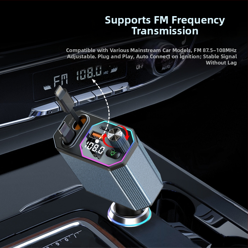 A28 digitálny displej auto nabíjačka USB 12-24V FM rádio