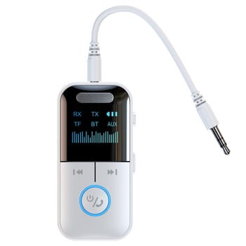 4-в-1 GT69 Bluetooth 5.4 предавател/приемник с дисплей за автомобил и компютър – Plug-and-Play, обхват 10 м, скорост на трансфер 2.4