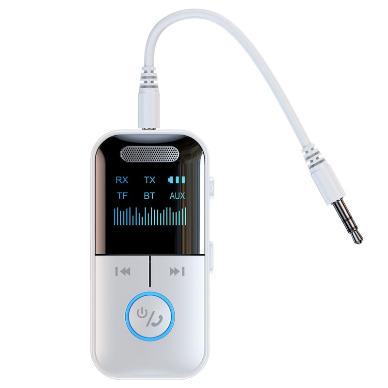 4-в-1 GT69 Bluetooth 5.4 предавател/приемник с дисплей за автомобил и компютър – Plug-and-Play, обхват 10 м, скорост на трансфер 2.4