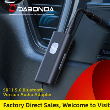 SR11 Bluetooth automobilinis imtuvas, belaidė AUX 3.5mm garso, 5V įvestis, 10 cm kabelis, dažnių atsakas 24MHz