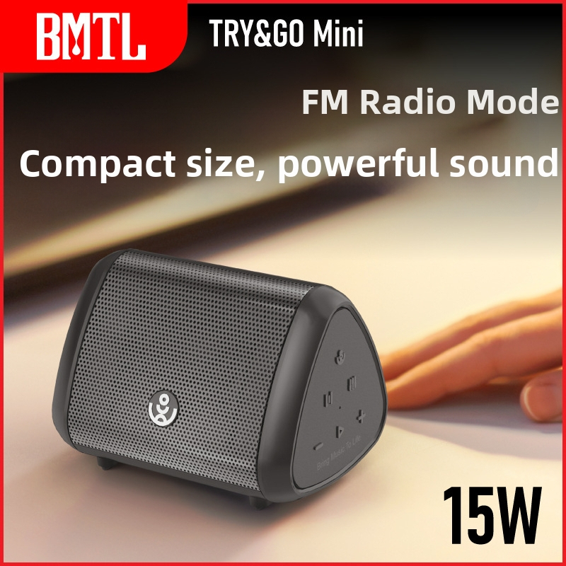 Prijenosni Bluetooth zvučnik BMTL TRY&GO Mini 15W s EQ, FM radio, za vanjsku upotrebu, Bluetooth 5.2