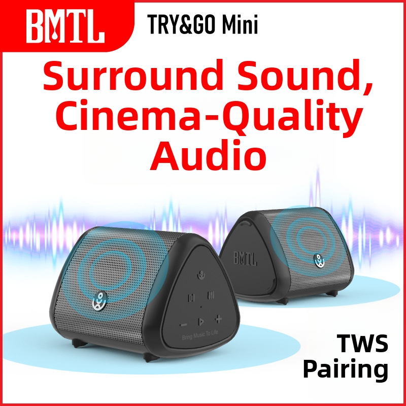 Prijenosni Bluetooth zvučnik BMTL TRY&GO Mini 15W s EQ, FM radio, za vanjsku upotrebu, Bluetooth 5.2