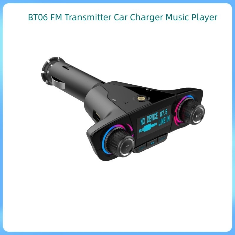 BT06 autó MP3 Bluetooth FM átjátszó dot matrix kijelzővel és 2.1A gyors töltéssel
