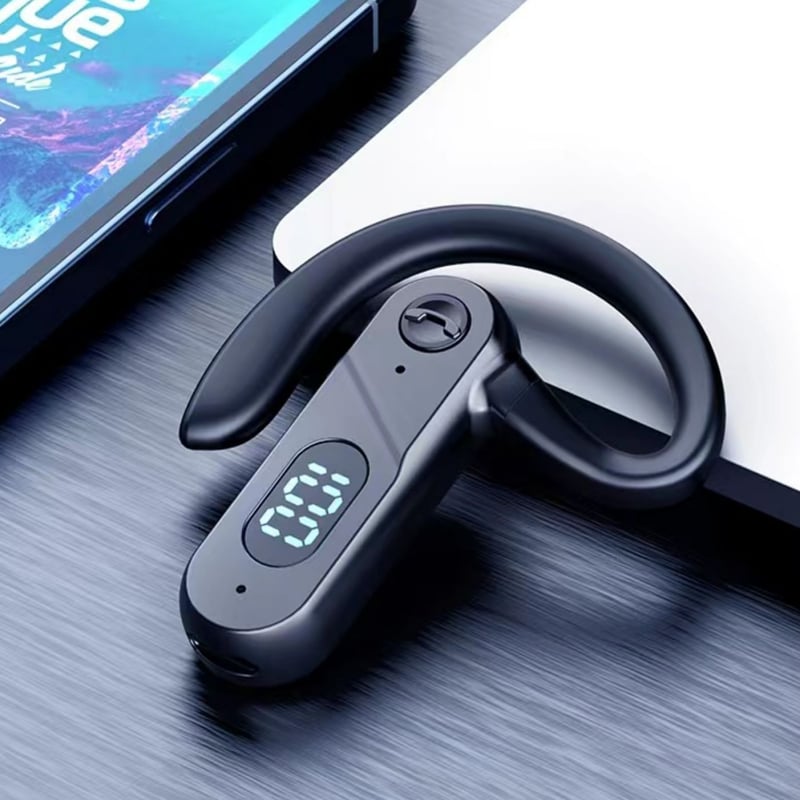 V28 Bežične slušalice za koštanu kondukciju, glasovna kontrola, dizajn na uho, BT 5.0, doseg 10 m, IPX4, digitalni zaslon baterije, više od 8 h