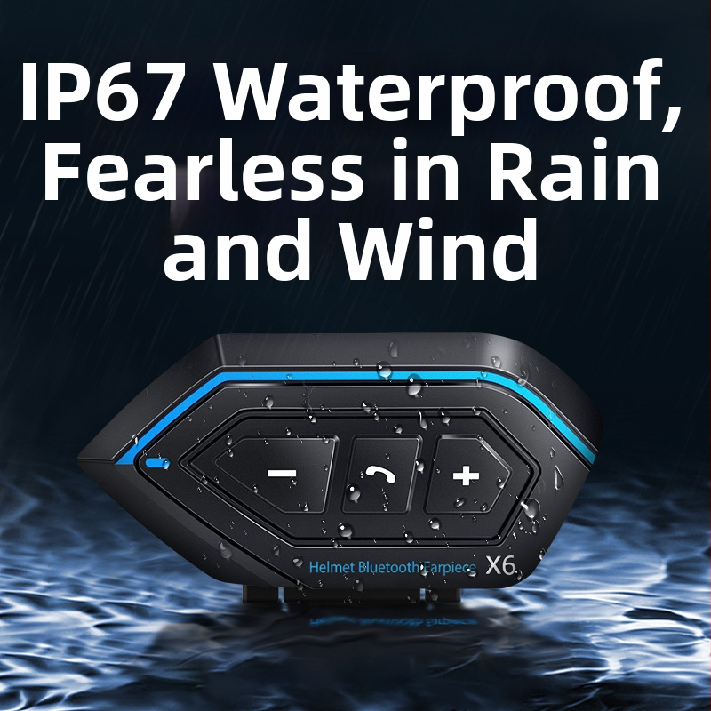 Bezdrôtové slúchadlo do prilby na motorku – IP67 vodotesné, Bluetooth 5.0, nízka latencia, hmotnosť 50 g, priemer reproduktora 30 mm
