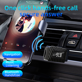 2-in-1 auto Bluetooth vastuvõtja ja FM-transmitter LED-indikaatoriga, sagedusvahemik 87.5-108.0 MHz, ulatus kuni 10 m, mudel W3