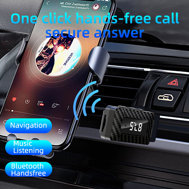 2-in-1 auto Bluetooth vastuvõtja ja FM-transmitter LED-indikaatoriga, sagedusvahemik 87.5-108.0 MHz, ulatus kuni 10 m, mudel W3