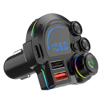 P22 автомобилен Bluetooth MP3 предавател с Hands-Free разговори, QC3.0 + PD20W двойно бързо зареждане, USB FM предавател, 12-24V