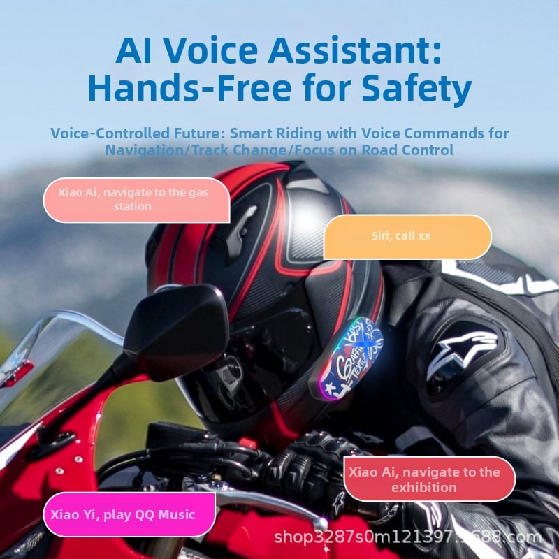 Bluetooth slušalica za motociklističku kacigu, kompatibilna s kacigama punog i polu-lica, redukcija buke, snažan bas, vodootporna, Bluetooth 5.0, trajanje baterije 4–8 sati