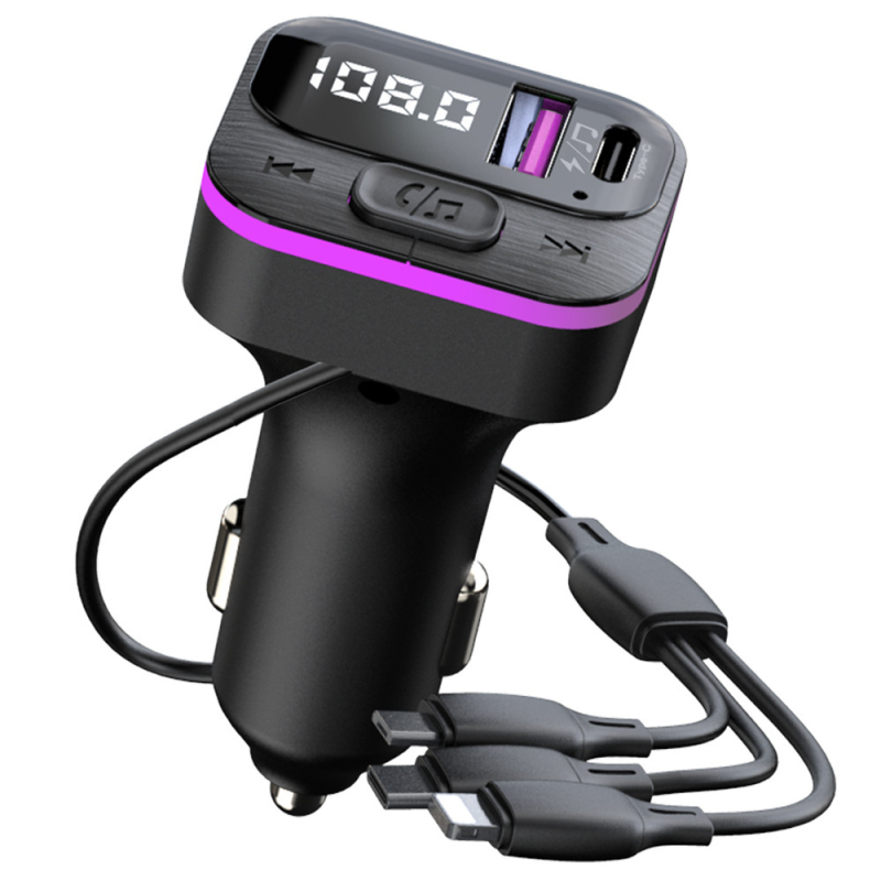 Player MP3 auto cu Bluetooth, convorbiri hands-free, transmitter FM, încărcare rapidă 66W, interfață USB