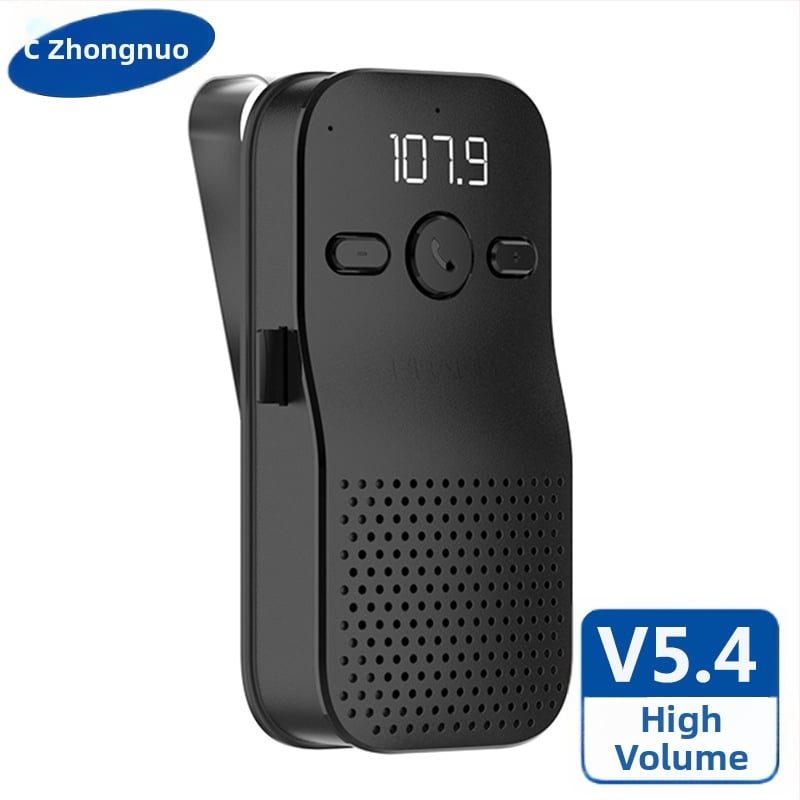 Bluetooth Hands-Free garsiakalbis automobiliui montavimui ant saulės skydelio, ver­sija 5.4, įvesties įtampa 5V, akumuliatorius 1000 mAh, galia 3W