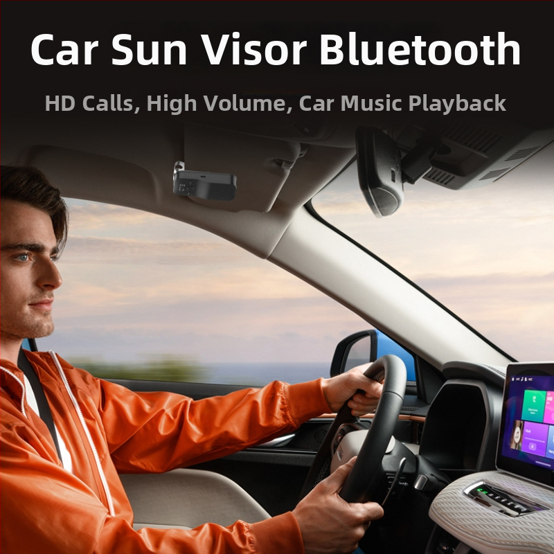 Bluetooth Hands-Free garsiakalbis automobiliui montavimui ant saulės skydelio, ver­sija 5.4, įvesties įtampa 5V, akumuliatorius 1000 mAh, galia 3W