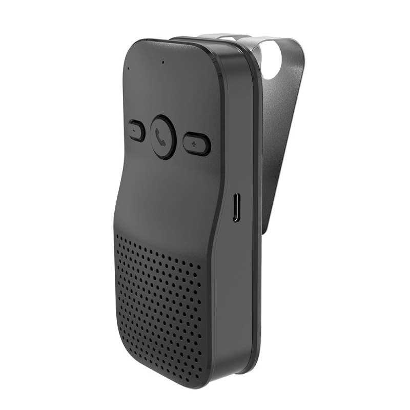 Bluetooth Hands-Free garsiakalbis automobiliui montavimui ant saulės skydelio, ver­sija 5.4, įvesties įtampa 5V, akumuliatorius 1000 mAh, galia 3W