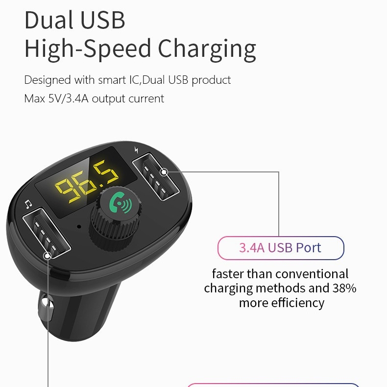 BT23 Bluetooth auto MP3 hands-free player s FM radiom, USB punjenje, napajanje preko utičnice za upaljač, monocromatski zaslon, bez memorije, 12-24V