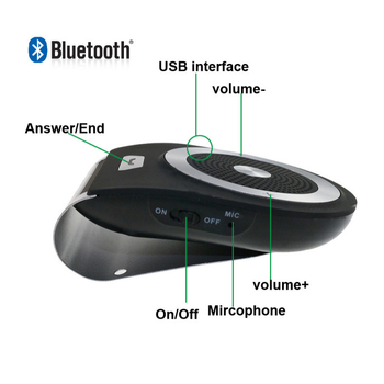 Bluetooth auto vizir kit s USB MP3 reprodukcijom, FM radio i hands-free pozive — Bluetooth 5.0